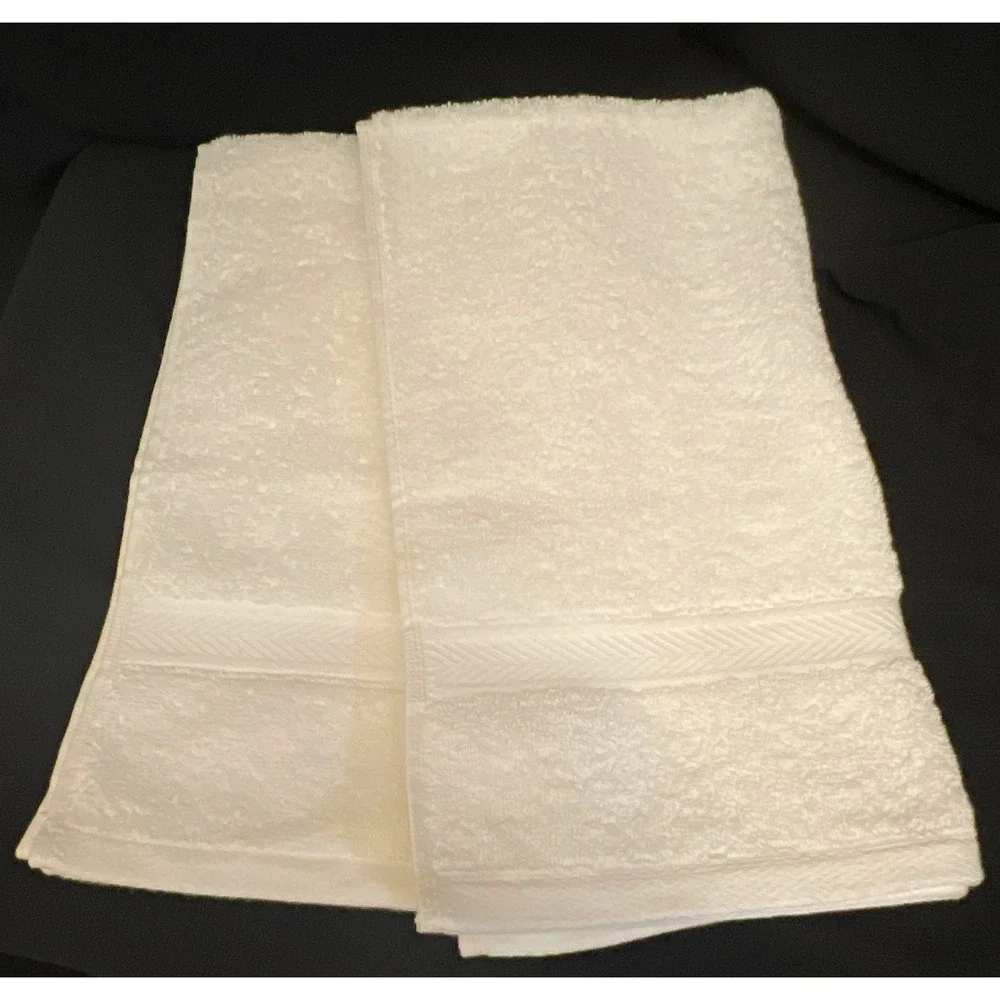 Tommy Hilfiger White Hand Towel 100% Cotton OEKO-TEX Standard 100 15x27 Set of 2